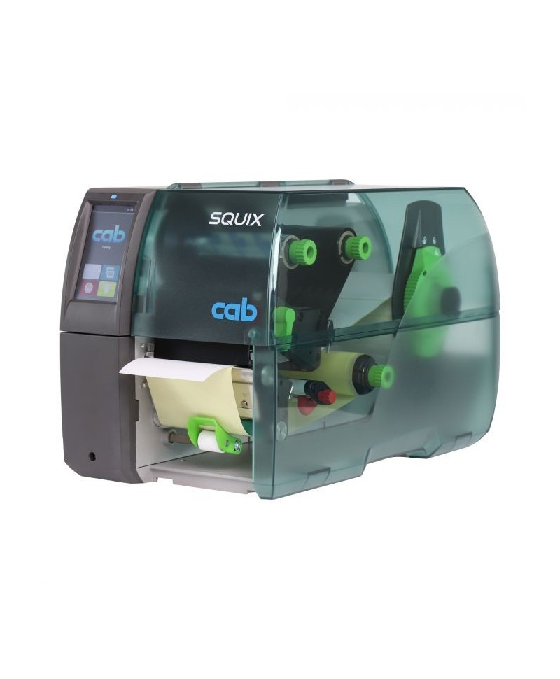 Stampante desktop CAB SQUIX 4.3/200P, 203 dpi , LCD touch display, con spellicolatore/dispenser (5977016)