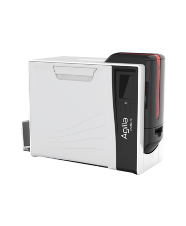 AG1-0002 Evolis Agilia, HiCo/LoCo, unilaterale, 24 punti /mm (600dpi), MSR, Disp., USB, Ethernet, Kit (USB), nero, bianco, rosso