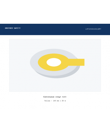 BROTHER Continuous roll, vinyl, Yellow, 100mm x 30m, combi